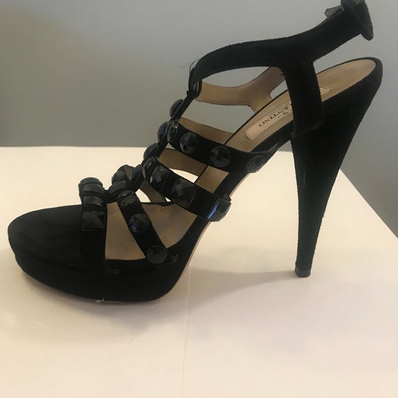 Valentino Black Suede Heels - Picture 4 of 5
